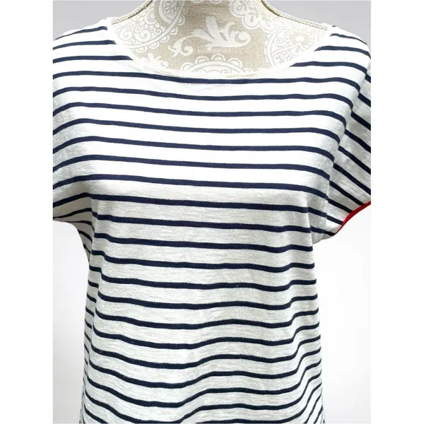 Boden Paulina Jersey Midi Dress US 8R Striped Cotton Coastal Preppy Breton - Image 7