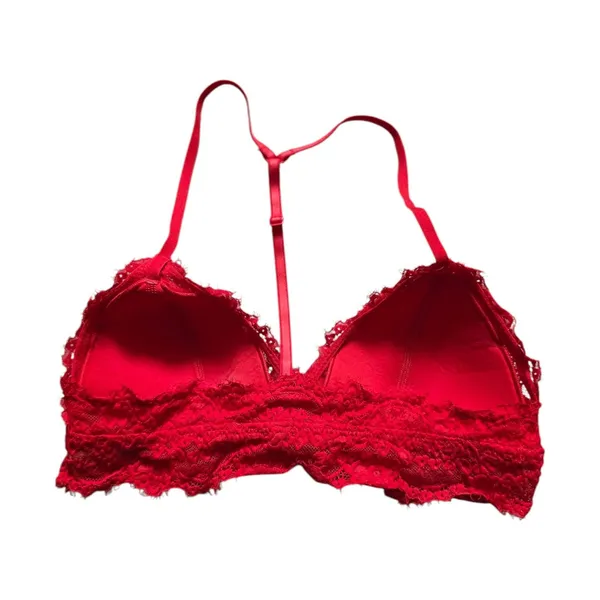 Aerie Red Lace Racerback Bralette Bra Lingerie Top Women Small Petite Dainty - Image 2
