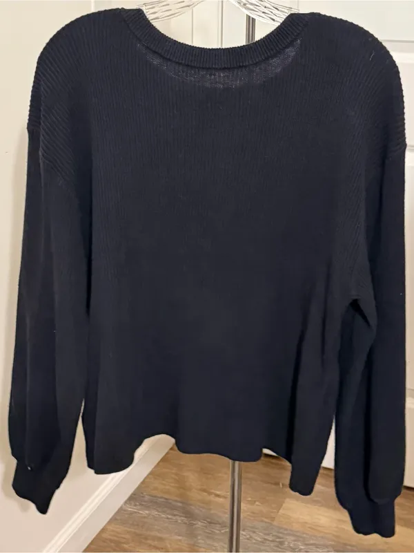 Lululemon Reversible Crossover Ribbed Wrap Sweater Black Large - Image 2