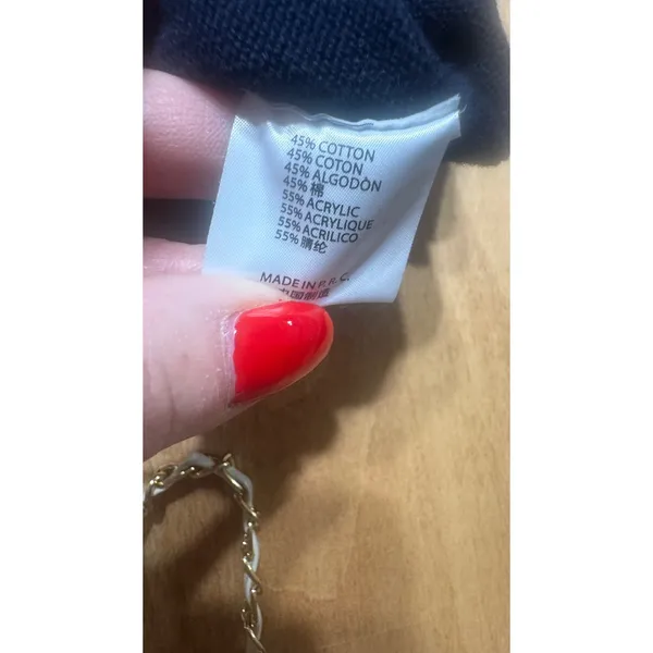 Brandy Melville Navy Blue Argyle Cropped V-Neck Button‎ Cardigan Sweater XSmall - Image 4