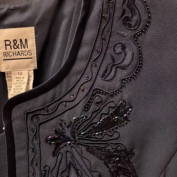 R&M Richard's 2 piece jacket dress, maxi length. Color is Slate. Size 14. NWT - Image 11