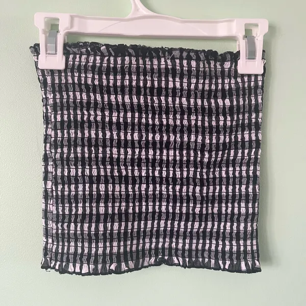 Brandy Melville John Galt Cleo Gingham Smocked Tube Tank Top - Image 2