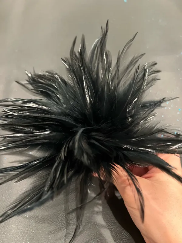 Black feather hair clip with silver clip #goth #alternative - Image 2