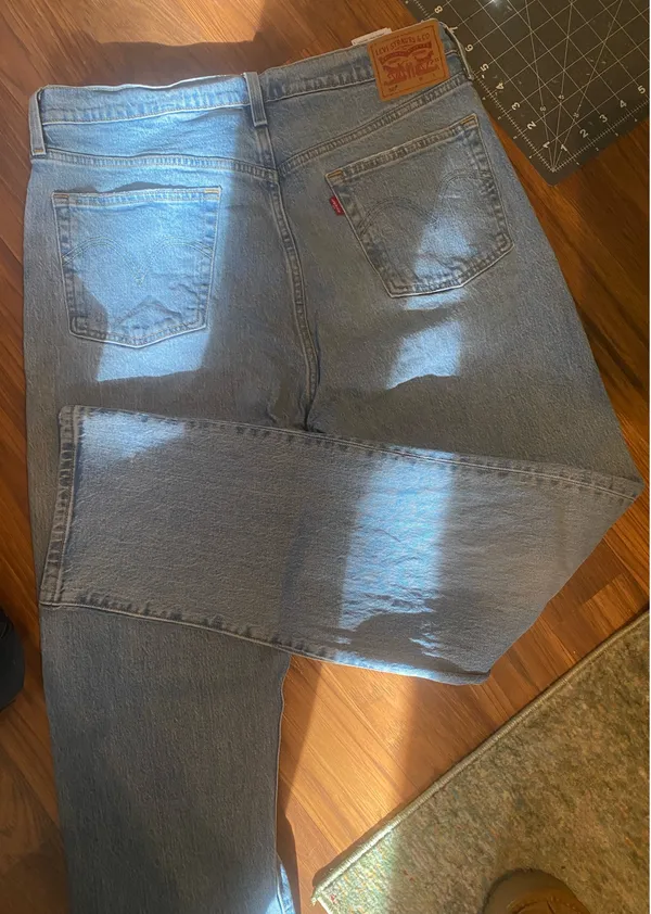 Levi Strauss & Company White Wash Button Fly 501 Jeans - Image 5