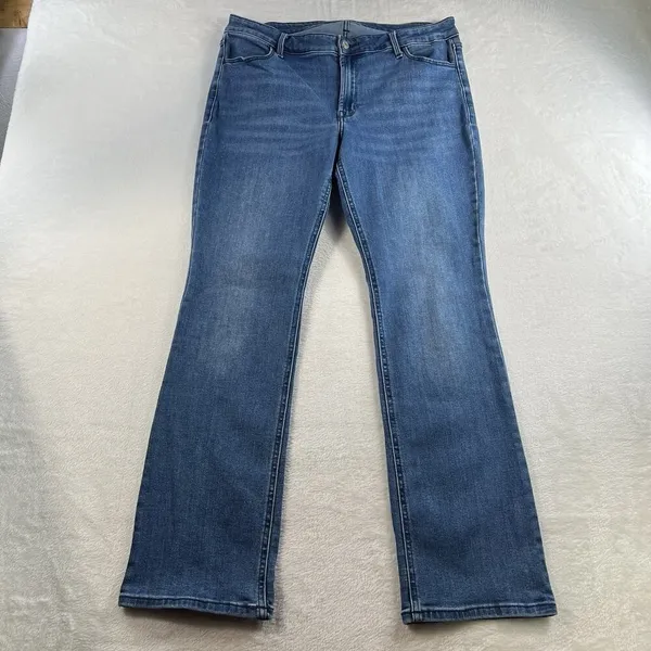 Old Navy‎ Sz 14 Jeans Wow Mid Rise Boot Cut Stretch Women's Boho Blue Denim - Image 3