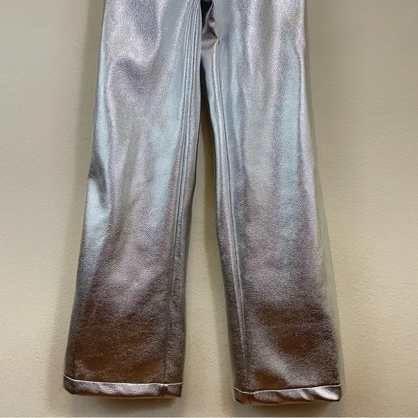 LAAGAM Metallic Wide Leg High‎ Rise Pants NWT Size XXS - Image 7