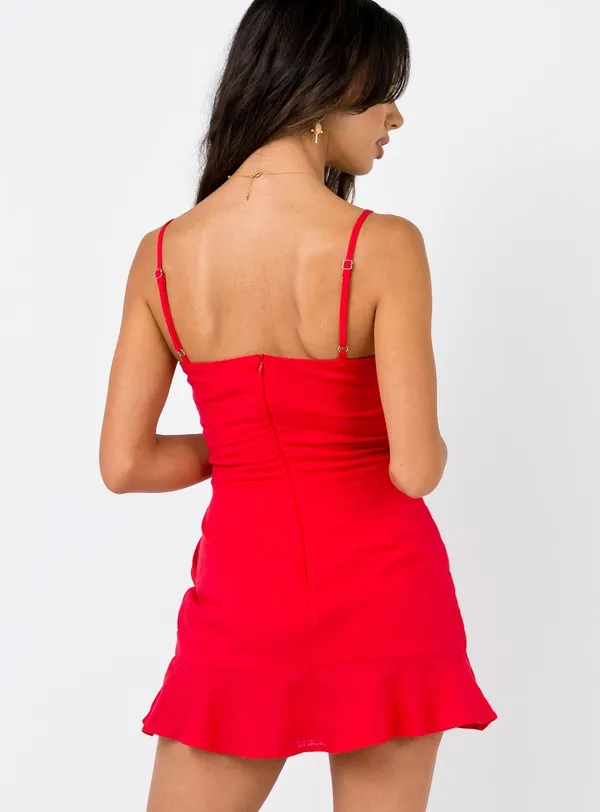 Love Lane Mini Dress Red - Image 2