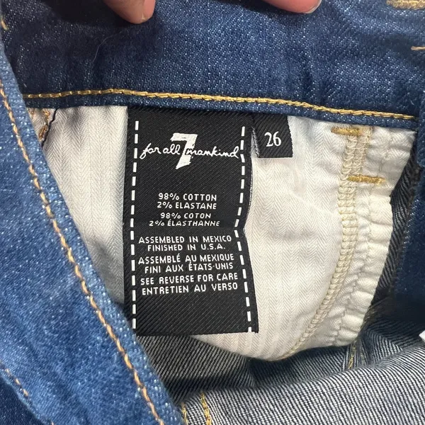 7‎ For All Mankind Straight Jeans Womens 26 Blue Denim Cotton Straight High Rise - Image 8