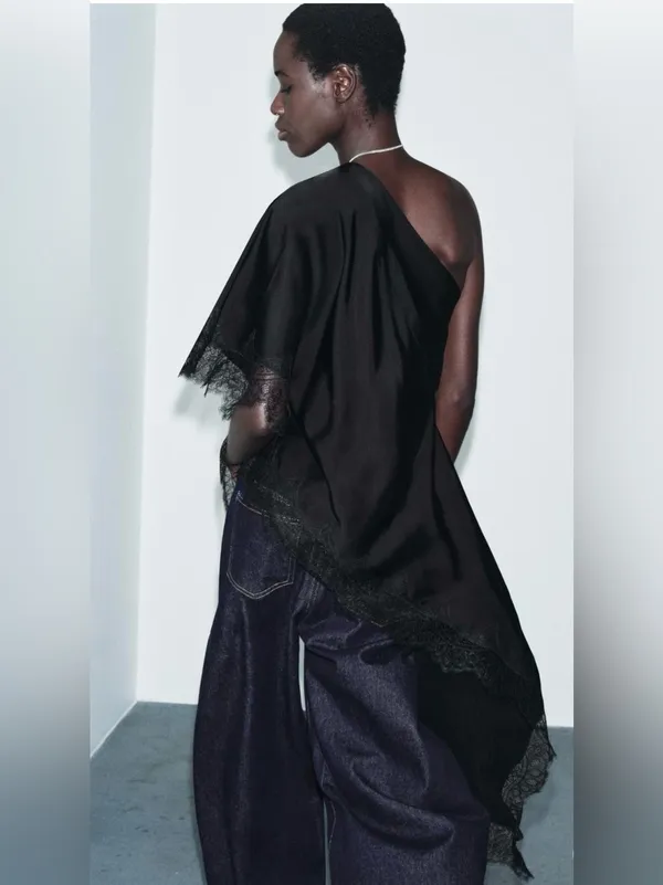 Zara ZW COLLECTION satin lace top‎ - Image 4