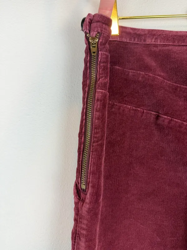 Prairie Underground Yr Arrow Pants Burgundy Wine Corduroy Wide Leg Size Small - Image 10