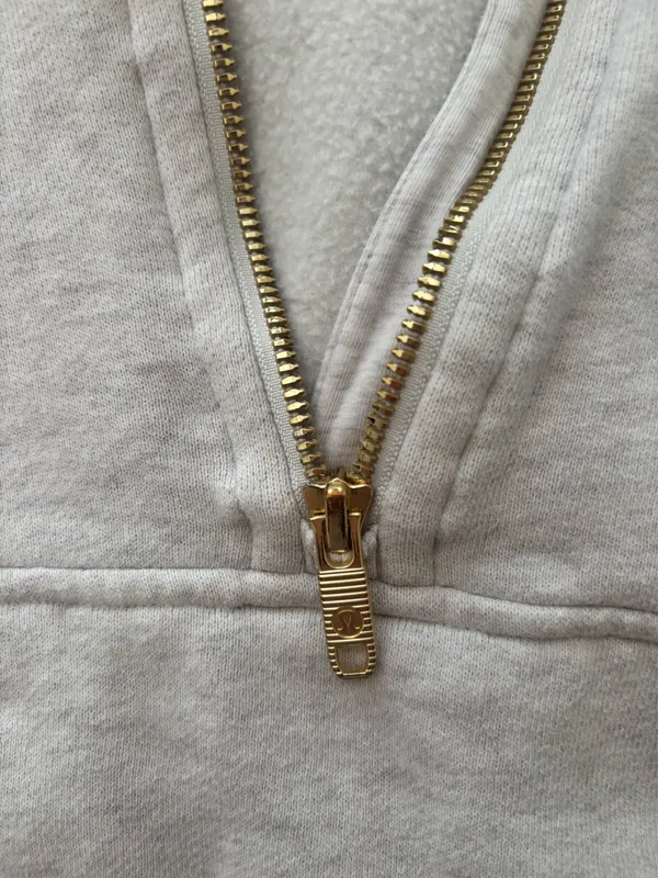 grey and gold half zip Gray Size M - Image 5
