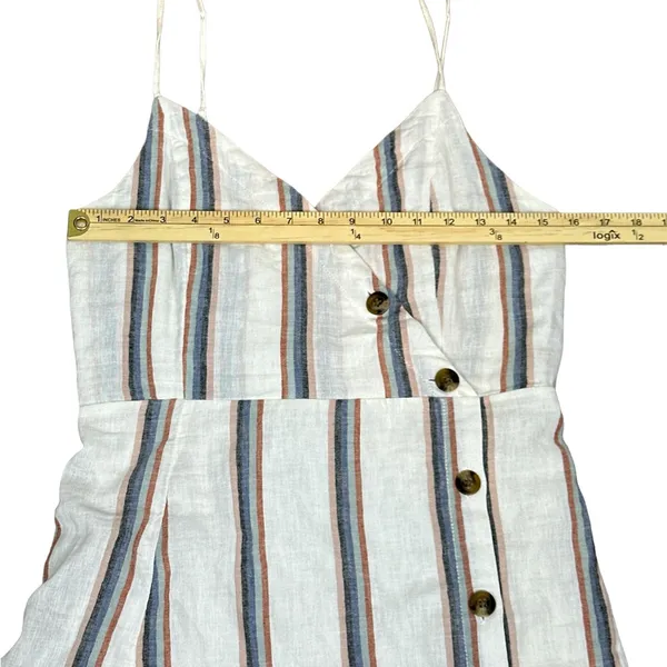 American Eagle AEO Linen Blend Striped Button Front Mini Dress Size Medium - Image 8