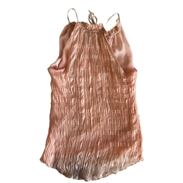 HD in Paris tender texture silk halter neck blouse Pastel Pink Size 0 - Image 4