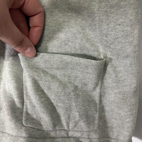 Jeanne Pierre Gray Mock Neck Cotton Sweater Women’s Large‎ Knit Pullover Pockets - Image 3