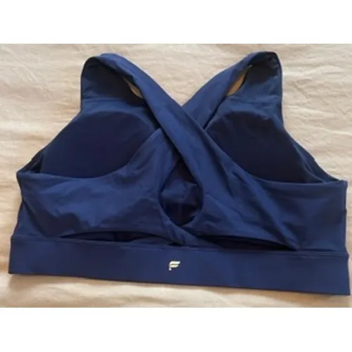 Fabletics Navy Blue High Neck Crisscross Back Sports Bra - Image 3
