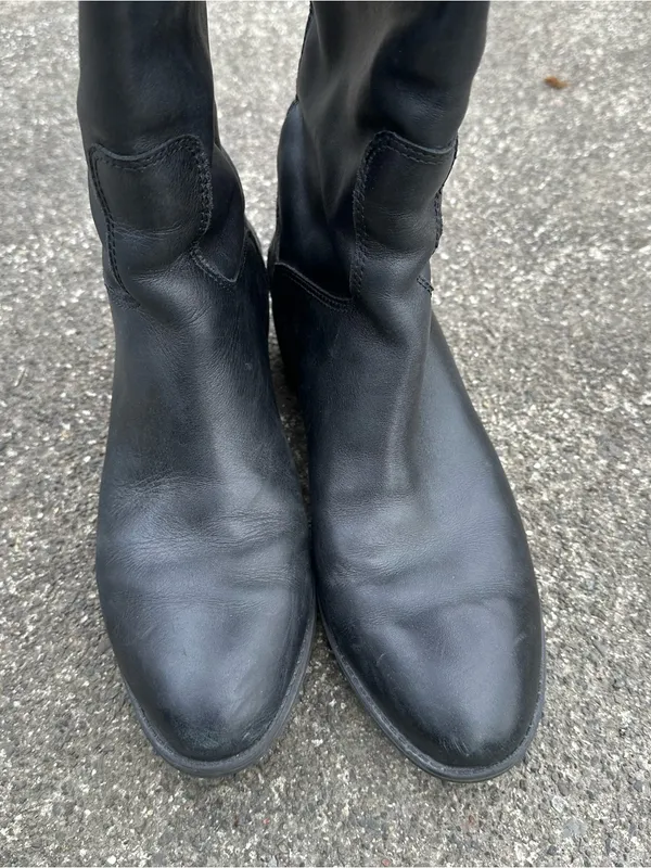 Sam Edelman Penny Riding Boot Black Leather Round Toe Zipper Equestrian - Image 7