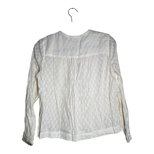 Rebecca Taylor Blouse Top Eyelet Lace Peasant Pleated White M Cottage Core - Image 3