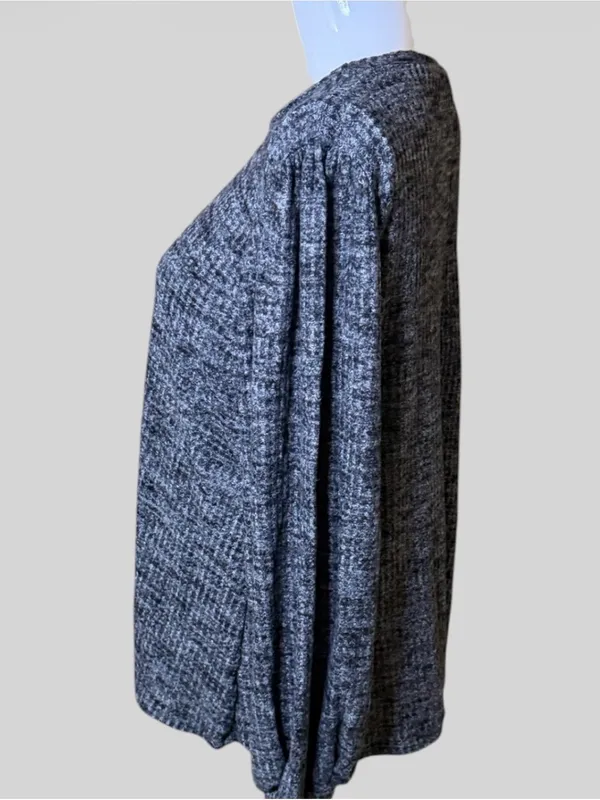 Relaxed Heather Charcoal Pullover Sweatshirt Gray Size L - Image 5