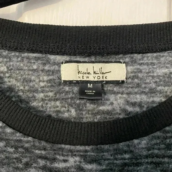 Nicole Miller New York‎ Womens Space Dye Marl Sweatshirt Grey Black Medium - Image 3