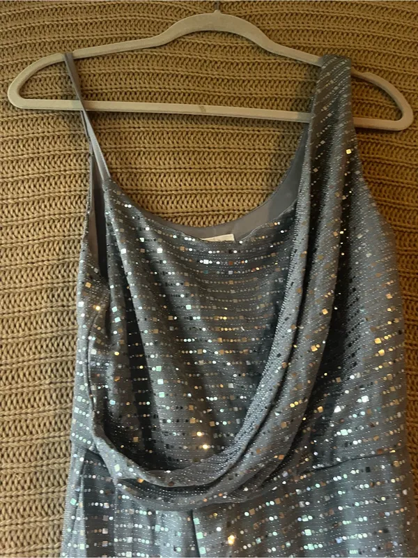 bailey blue Silver Sequin One-Shoulder Cocktail Dress - Image 2