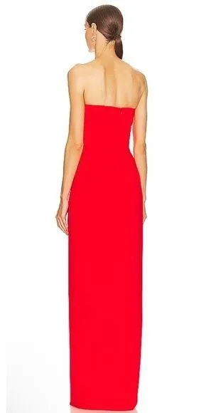 Amanda Uprichard x Revolve Cherri Strapless Maxi Gown In Crimson Red - Image 2