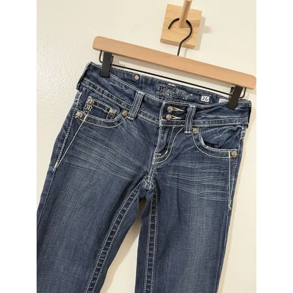 Miss Me JP5011-41 Bootcut Jeans Size 26 Y2K Western Bling Rhinestone Embellished - Image 2