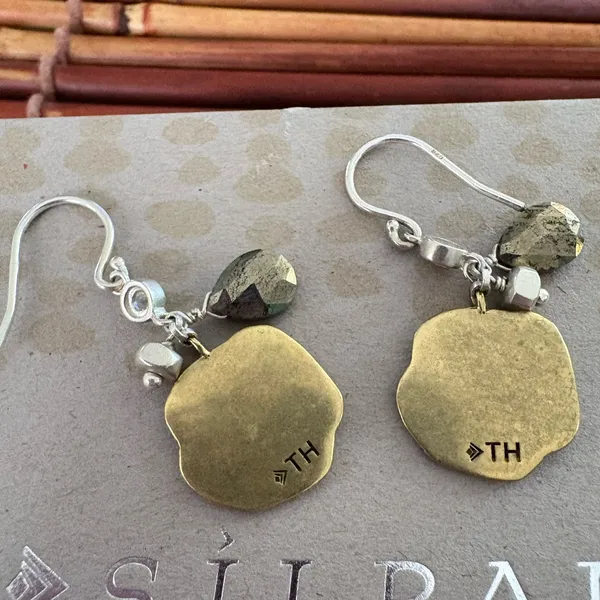 Silpada Bronze and Sterling Silver Coin Dangle Earrings - Image 3