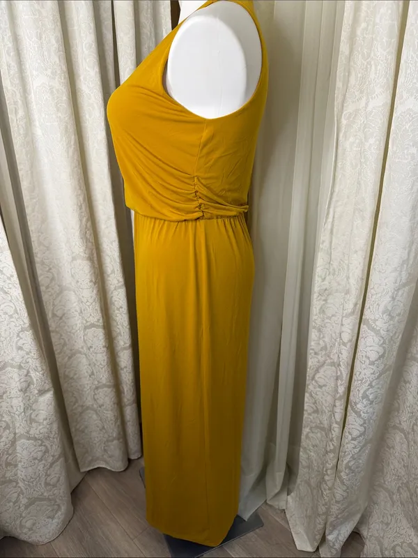 Ann Taylor Factory Mustard Sleeveless Maxi Dress - Image 4