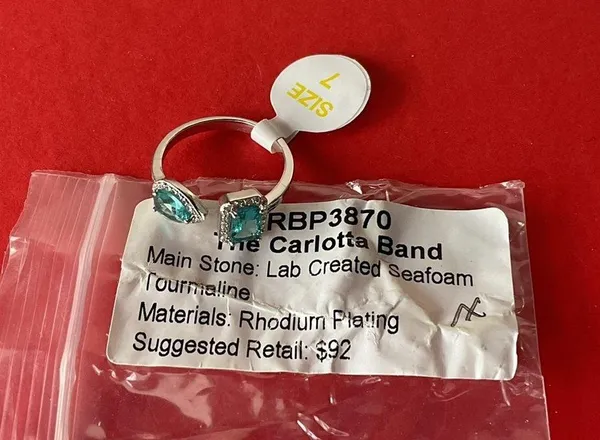 Bomb Party RBP3870 “The Carlotta Band” LC Tourmaline on Rhodium Size 7 Ring NWT - Image 5