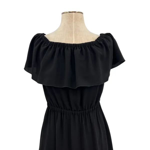 Aritzia‎ Wilfred Hosta Off the Shoulder Ruffle Dress Black Size Small - Image 4