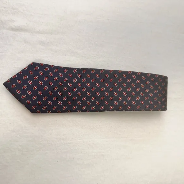 Bert Pulitzer Silk Men's Tie Blue Multicolor Geometric Vintage Classic Office - Image 6