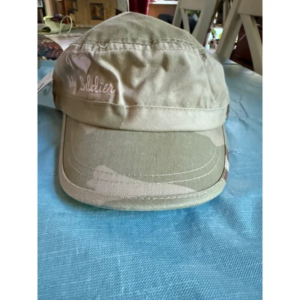 US Allegiance Womens Camo Cadet Hat I Heart My Soldier Pink Embroidery NWT - Image 2
