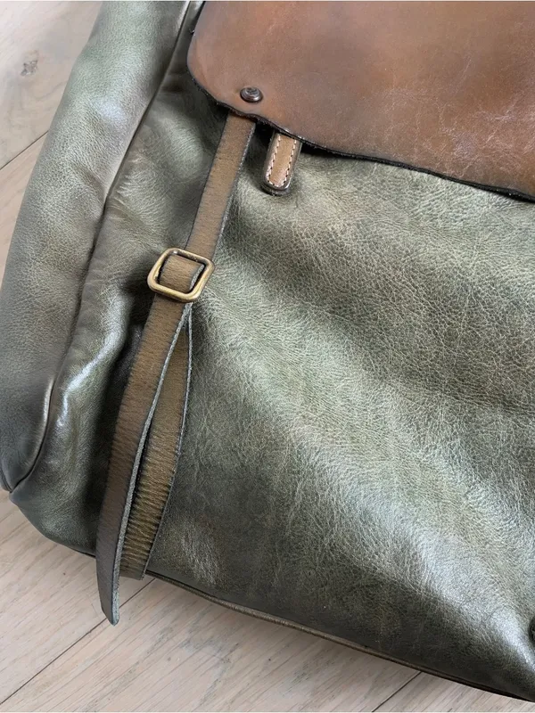 Free People We The Free Benton Messenger Bag in Olive Green - New w/ Flaw - Image 5