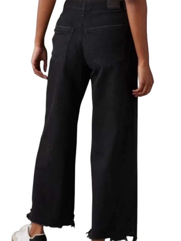 American Eagle Super High Rise Baggy Wide Leg Jeans Black Size 10 - Image 2