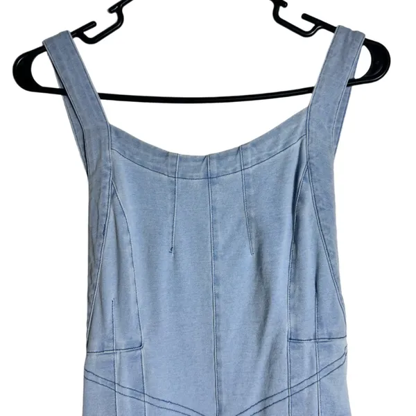 NWOT EXLURA Women’s Loose Fit Wide Leg Denim Overalls –‎ Medium - Image 9