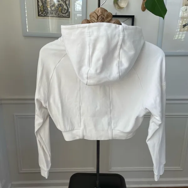 Alphalete Cropped White Hoodie Sweatshirt Logo s - Image 2
