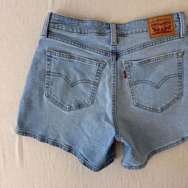 Levi's A-Line High Rise Denim Shorts Women 28 Light Wash Blue - Image 9