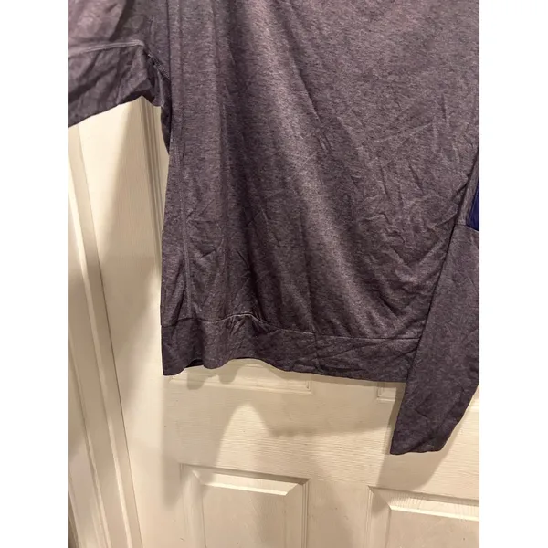 Nike Dri-FIT Womens Large Gray Purple Boat Neck Long Sleeve Training Top - Image 4