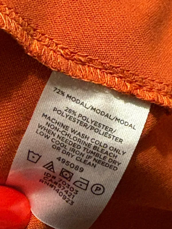 LOFT Orange Wrap-Front Short Sleeve Blouse size Large NWT - Image 7