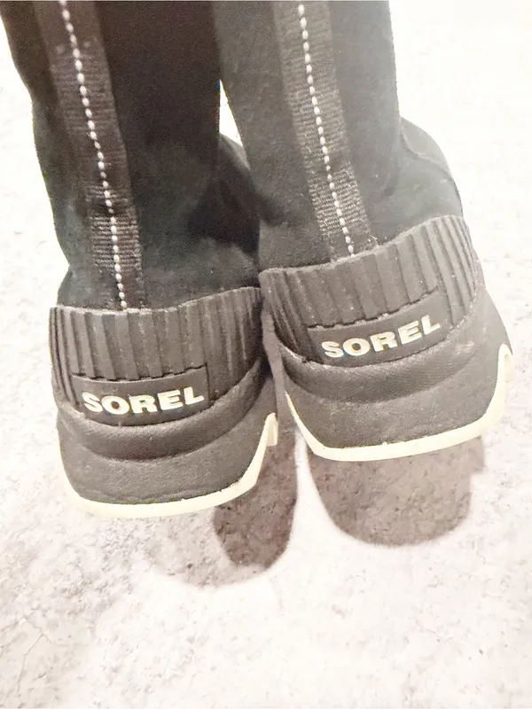 Sorel Kinetic Short Black Suede Faux Fur Lined Ankle Boots NL3128-010 Womens 6.5 - Image 5