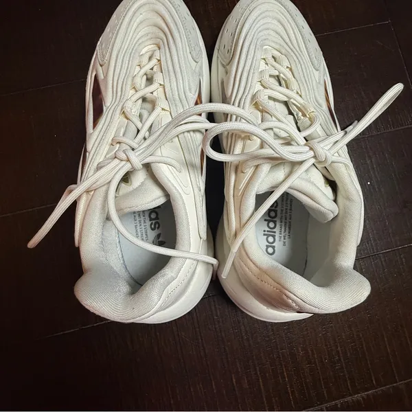 Adidas Ozelia Off White Sneakers Burgundy Tortoise Shell Details Womens‎ 8 90s - Image 7