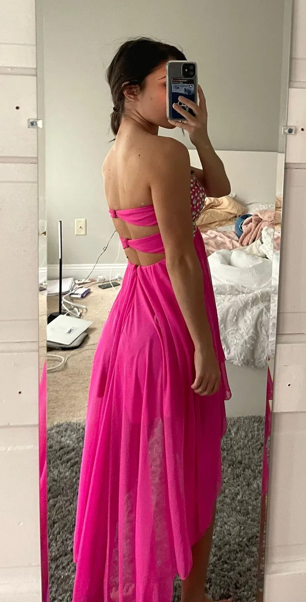 David's Bridal Pink Homecoming / Formal Dress - Image 2