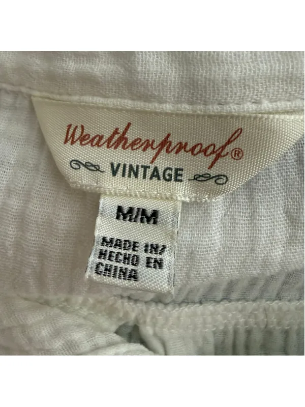Weatherproof Vintage midi dress white gauze cotton coastal resort cruise boho M - Image 8