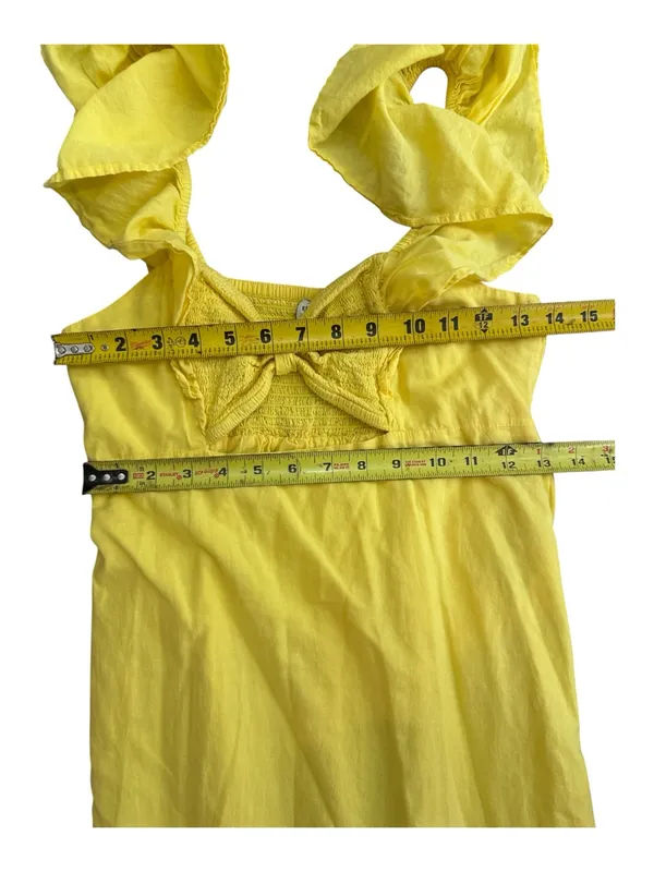 Farm Rio x Anthropologie Yellow Cotton Keyhole Midi Dress Size Small $198 - Image 15