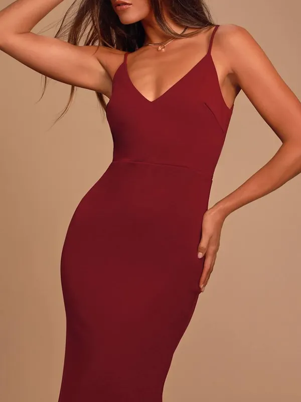 Lulus Infinite Glory Wine Red Maxi Dress Wedding Party Cocktail Size M NWT - Image 4
