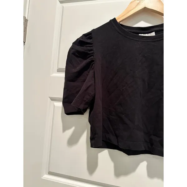 Alice McCall Rosemary Crop Tee Black Puff Sleeve‎ Short Sleeve Top Medium - Image 5