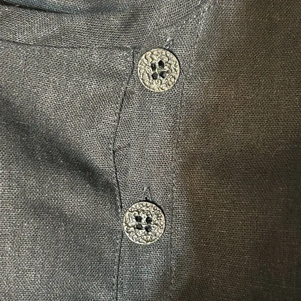 La Haine Inside Us Short Sleeve Viscose Linen Button Tunic Medium Lagenlook - Image 9