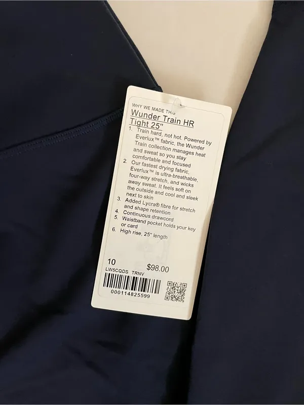 Lululemon NWT Wunder Train High Rise Tights Leggings Navy Size 10 - Image 6
