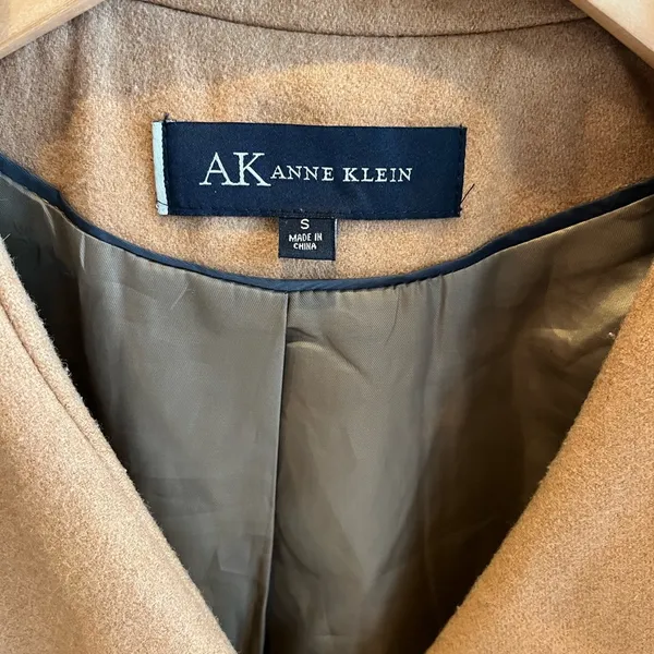 Anne Klein Wool Pea Coat Camel Winter Long - Image 10