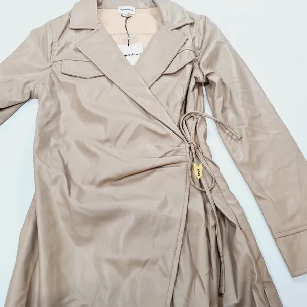 Superdown Chantel Leather Romper in Nude Medium - Image 10